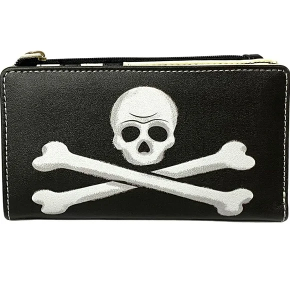 Loungefly Disney's Peter Pan Exclusive Captain Hook Pirate Skull‎ Flap Wallet