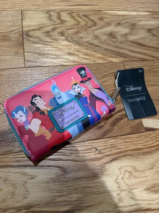 NWT Loungefly Disney Villains Color Block Zip Around Wallet