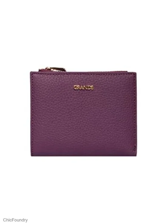 Genuine Leather Small Bifold Wallet for Women, Zippered Mini Purse with Card
