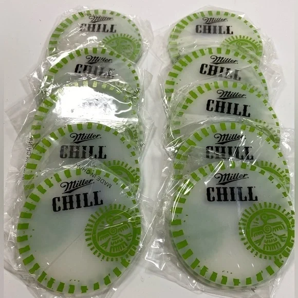 NEW.‎ Miller Chill Silicon Coasters. Set Of Twenty