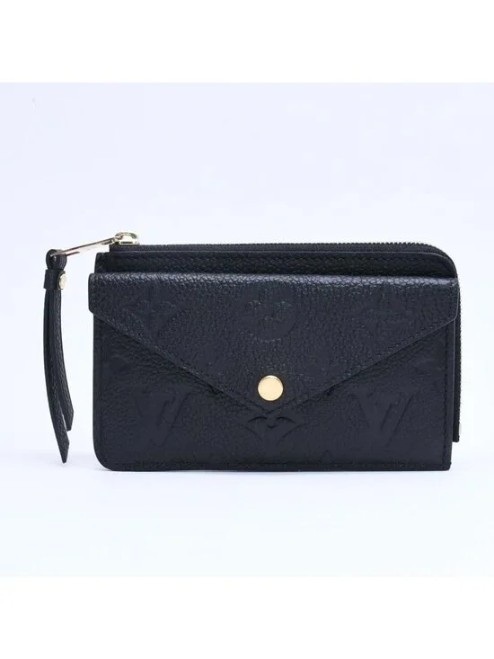 Louis Vuitton Wallet Coin Purse Card Case Porte Cartes Recto Verso Black Gold