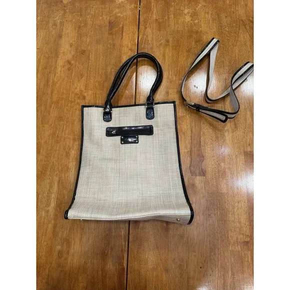 Chicos Summer Tote Purse Natural 15x12x5