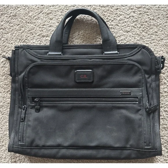 Tumi‎ Alpha 2 Slim Deluxe Portfolio Briefcase Laptop Bag Nylon 26110D2 No Strap