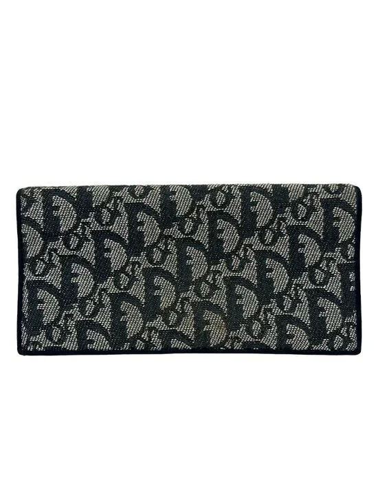 Dior Wallet Logo Glam Dark Navy Ivory