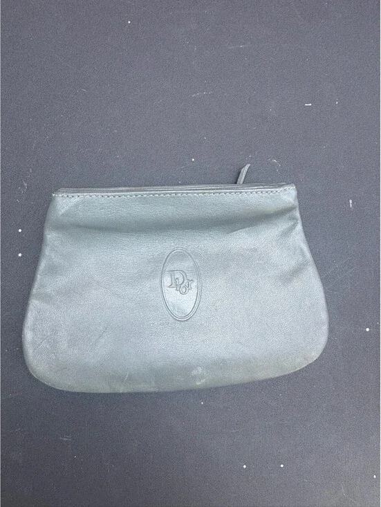 Dior NWT Vintage Gray Leather wallet coin purse