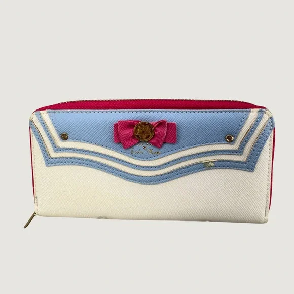 Sailor Moon Zip Around Wallet Blue White Pink Kawaii Animecore Cosplay 7 X 4