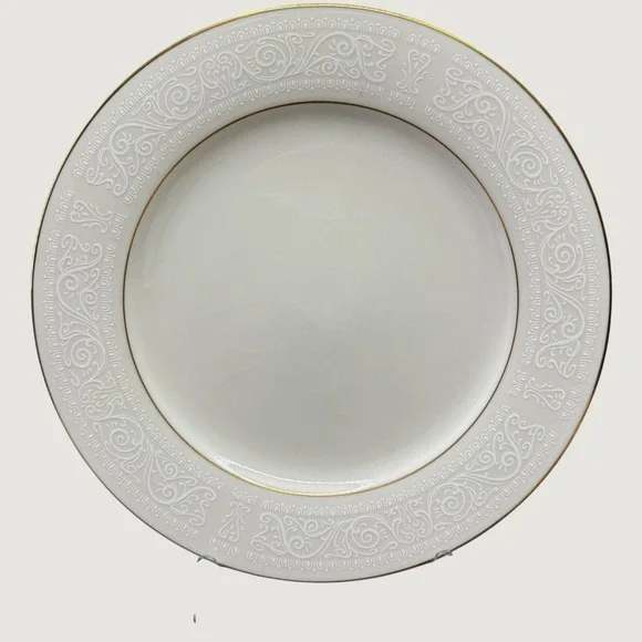 Noritake Japan Ivory China‎ Tulane 7362 Salad Plate 8-1/4 Gold Rim Embossed VTG