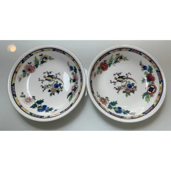 Syracuse China Oriental Bird of Paradise Fruit Bowls Set of 2 Restaurant Ware