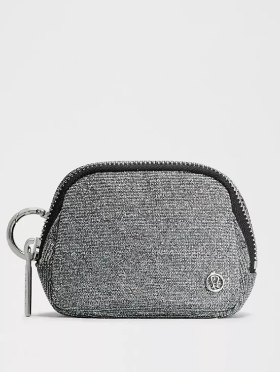 NWT Lululemon Everywhere Belt Bag Nano Glitter Gray Mini‎ Clip Pouch Keychain