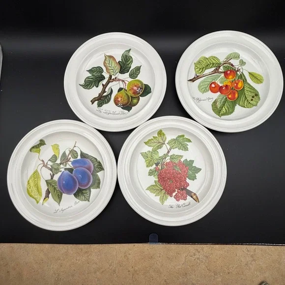 Vintage Portmeirion Pomona Bread Butter Plate Set of 4 Fruit Botanical Cottage