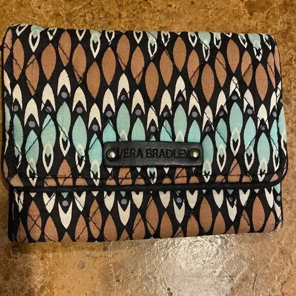 Vera Bradley Petite‎ Trifold Wallet in SIERRA STREAM cotton print