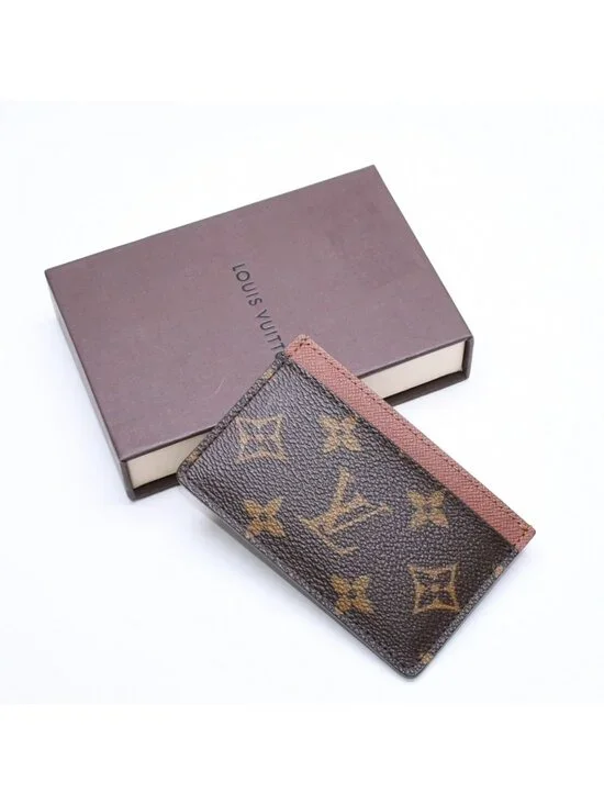 Louis Vuitton Porte Cartes Simple Card Case Monogram Canvas Brown