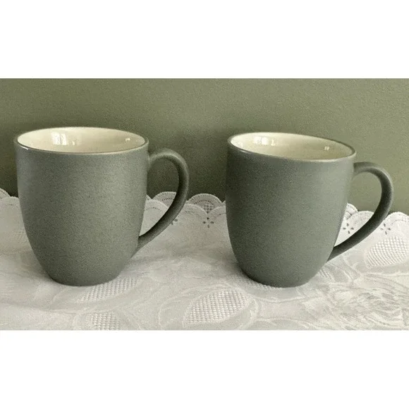 Noritake Stoneware Colorwave Green 8485 Coffee/Tea Cups Mugs Set Of 2