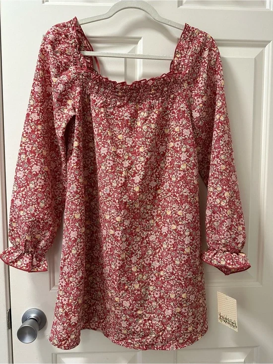 BeBop Floral Smocked Square-Neck Dress