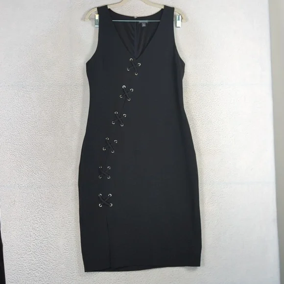 BOLD Elements Women's Black Lace Up‎ Sleeveless Pencil Dress Size M