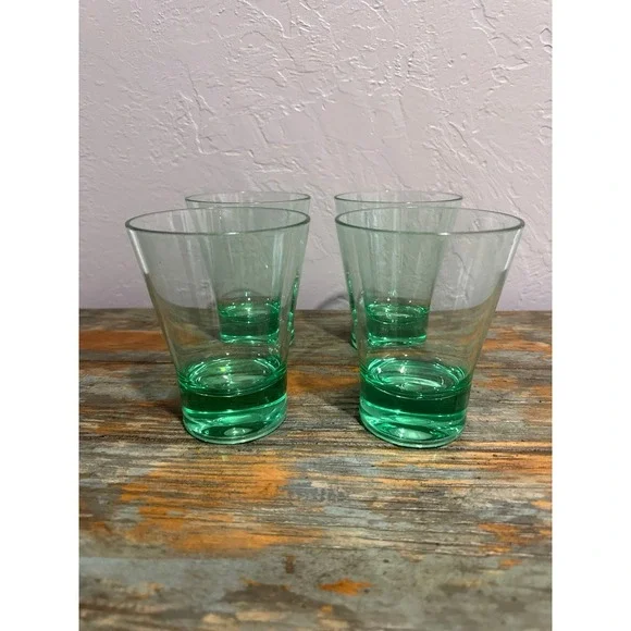 Plastic Lowball glasses‎ set of 4 green