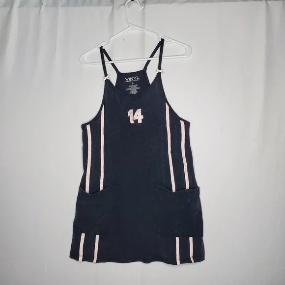 Vinyl Threads Dress L Racing Stripe Retro Y2K Whimsigoth Grunge Punk‎ Acid Wash
