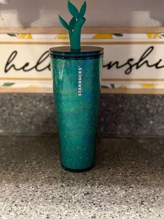 Starbucks Mermaid Travel Tumbler with Straw