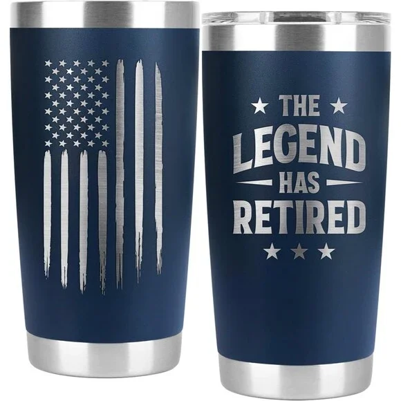 Retired Not My Problem Anymore Tumbler, Navy, 20oz
