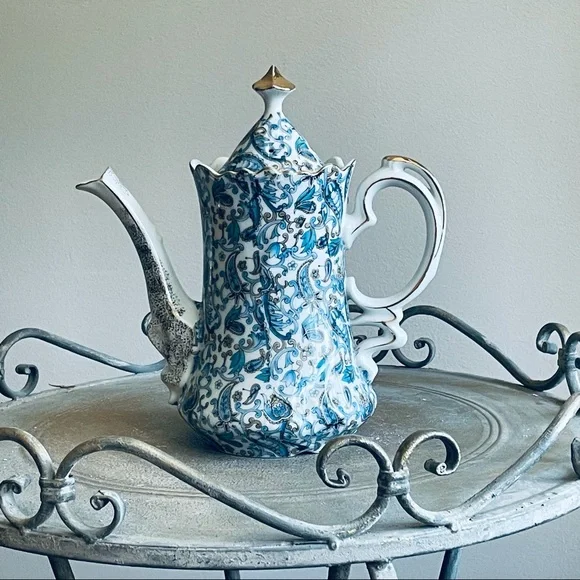 Lefton China Vintage Hand Painted Coffee / Tea  Pot # NE1972