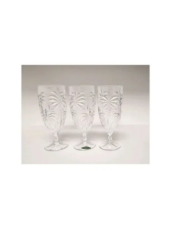 Godinger Shannon Set Of 3 Dublin 14 oz Crystal Footed Water/ Iced Tea Goblets