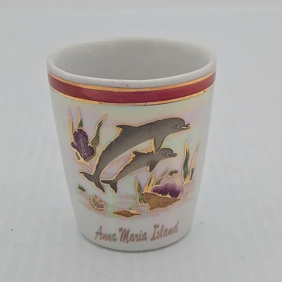 Anna‎ Maria Island Florida Standard Shot Glass With Dolphins