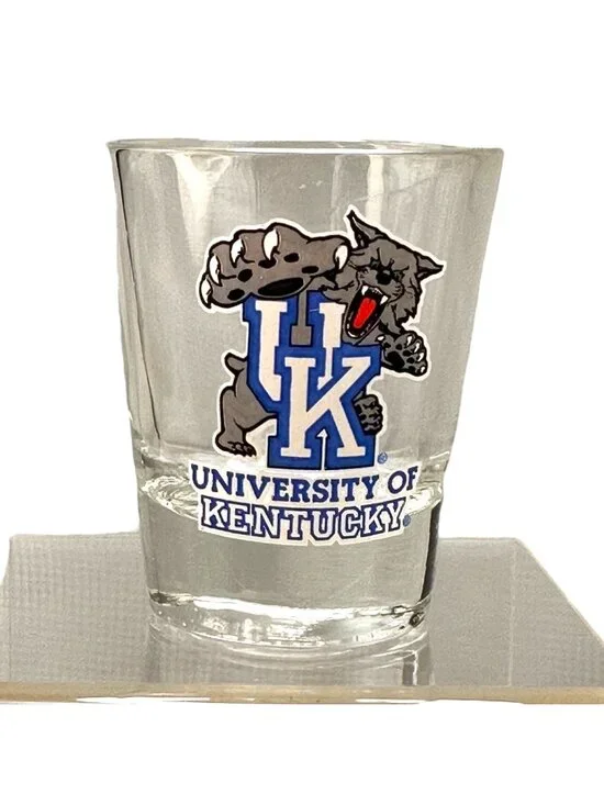 Hunter University of Kentucky Wildcat Logo Shot Glass Vintage EUC