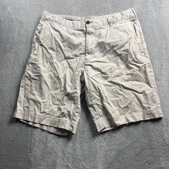 Faherty All Day Shorts Mens 31 Light Khaki Tan Flat Front Casual Chino 8in‎