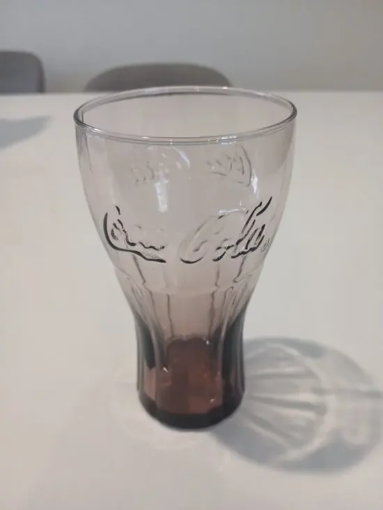 Coca Cola Coke Glass Purple Embossed 6 inch