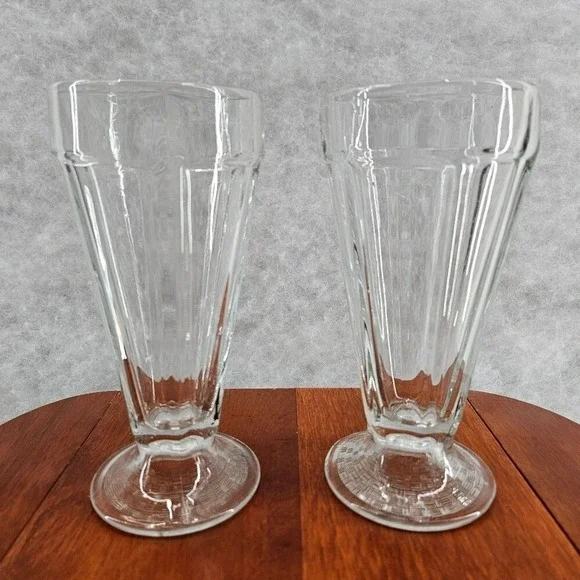 Libbey Milkshake Ice Cream Sundae Clear Glass‎ 7