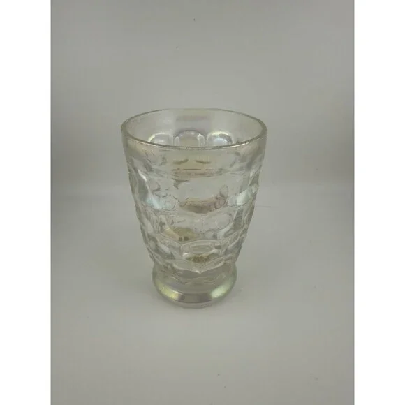 Vintage MID CENTURY 1960s Pressed COLONIAL Iridescent FEDERAL GLASS 10oz Tumbler