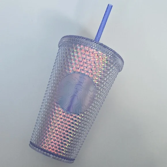 Starbucks Tumbler Diamond Texture Iridescent Logo Tumbler Plastic Size 16 fl oz