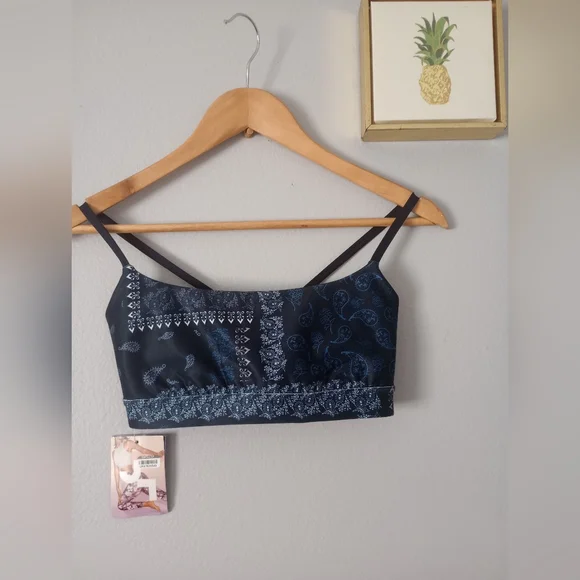 Sports Bra JoyLab  Spandex  XS Front Athletic Top Mid coverage Blue  Athletic