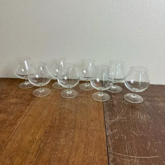 Princess House Set of 8 Heritage Brandy Glasses Floral Etched Made‎ In France