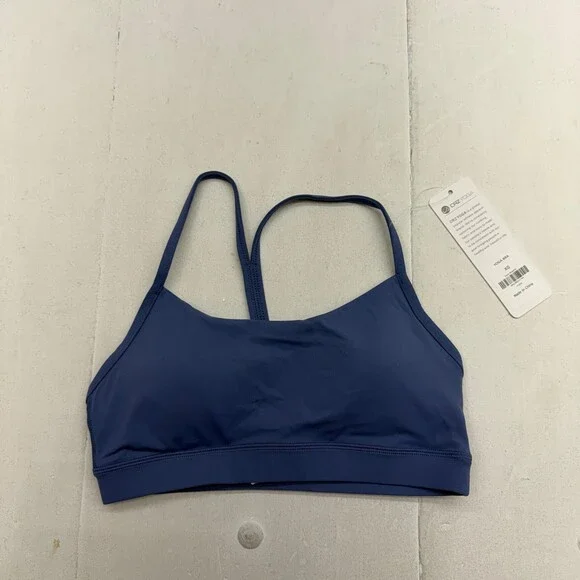 Crz Yoga Sports Bra Womens XS Blue Spaghetti Strap Yoga Gym Workout Top