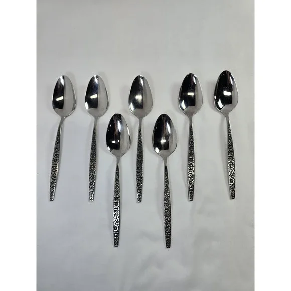1847 Rogers Bros Flair 1956 Silverplate Teaspoons Lot of 7 International