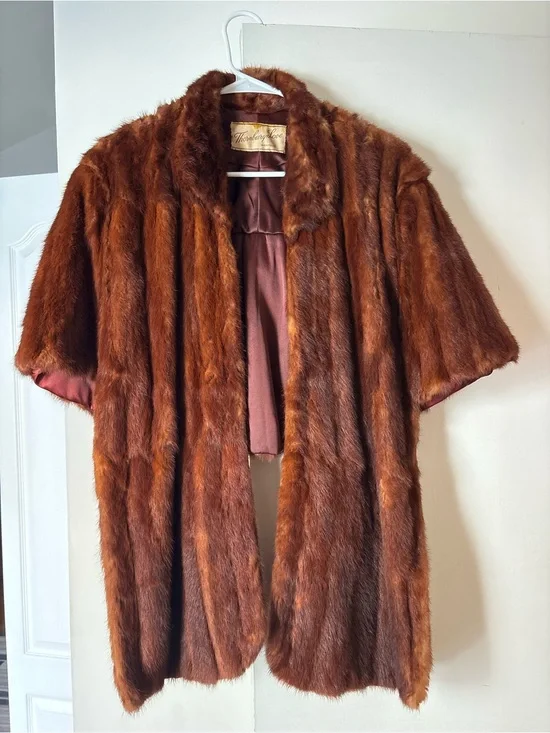 Vintage 1930s Real Fur Formal Shaw Cover with Collar and Sleeve - Gorgeous!