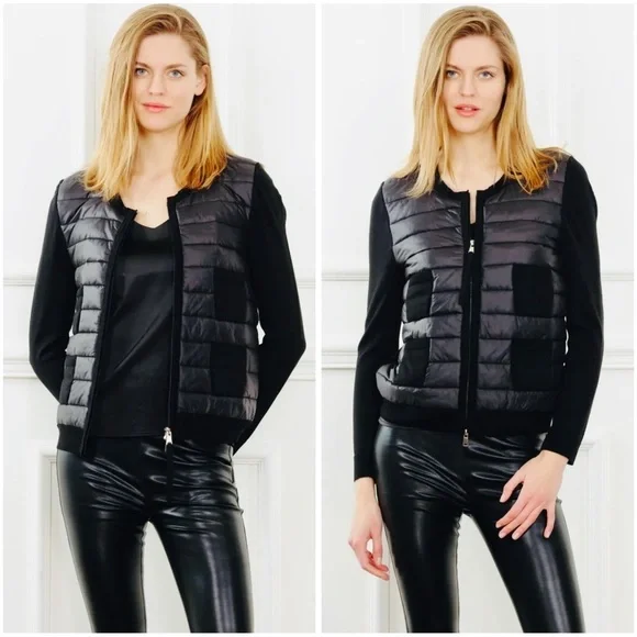 Zero Degree Celsius Lightweight Bikercore Contemporary Quilted Knit Jacket Sz L