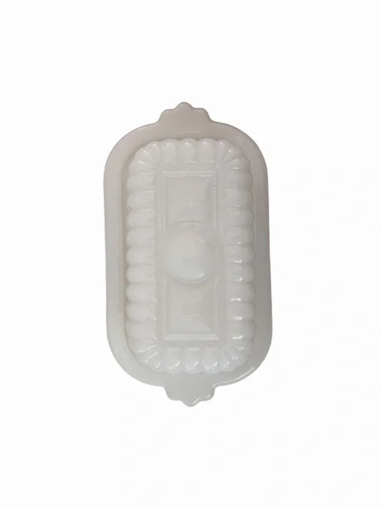 Vintage White Milk Glass Butter Dish | Embossed Cottage Farmhouse Style