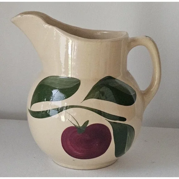 Watt Pottery Pitcher – Classic Apple Pattern USA Stoneware #16