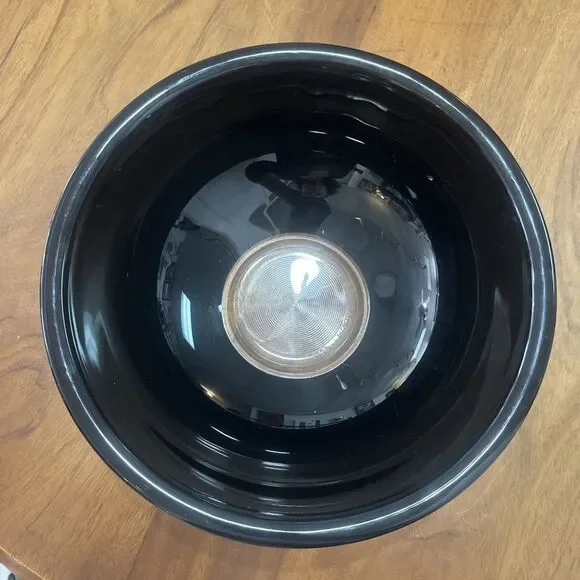 Large Pyrex Corning Black Mixing Bowl Clear Bottom 326 12