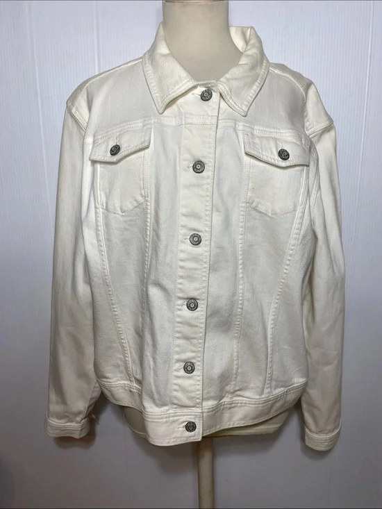 GAP Vintage 1969 White Women's Denim Jacket the Year Is On Each Button