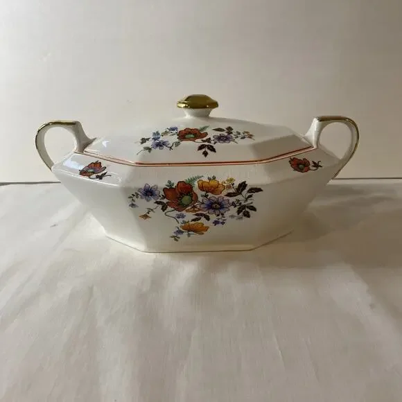 Vintage Gold-Gilded Soup Tureen 13