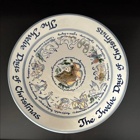 Vintage Louisville Stoneware - The Twelve Days of Christmas Decorative Plate