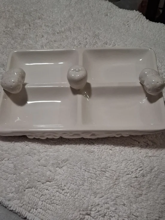 Gibson White Four-Compartment Ceramic Server
