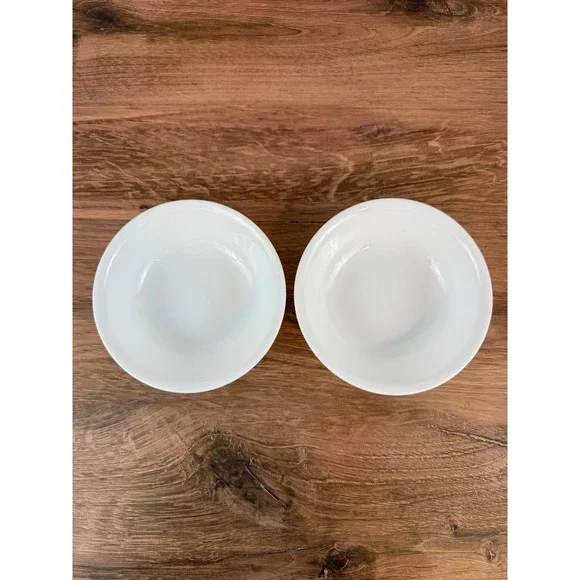Vintage PAIR (2) White Corelle Vitrelle 5 1/4