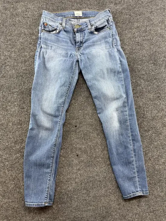 Hudson Krista Super Skinny Crop Jeans Womens 27 Light Wash Blue Mid Rise Denim