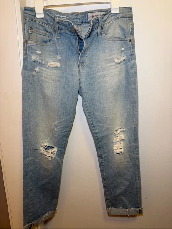 AG- Light Blue Distressed Boyfriend Slim -Women’s Jeans
