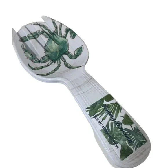 Tommy Bahama Salad Fork & Spoon Crab‎ Melamine  Serving Utensil NEW WITH TAGS!