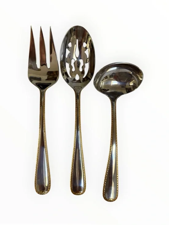 Gorham Golden Ribbon Edge pattern set of 3